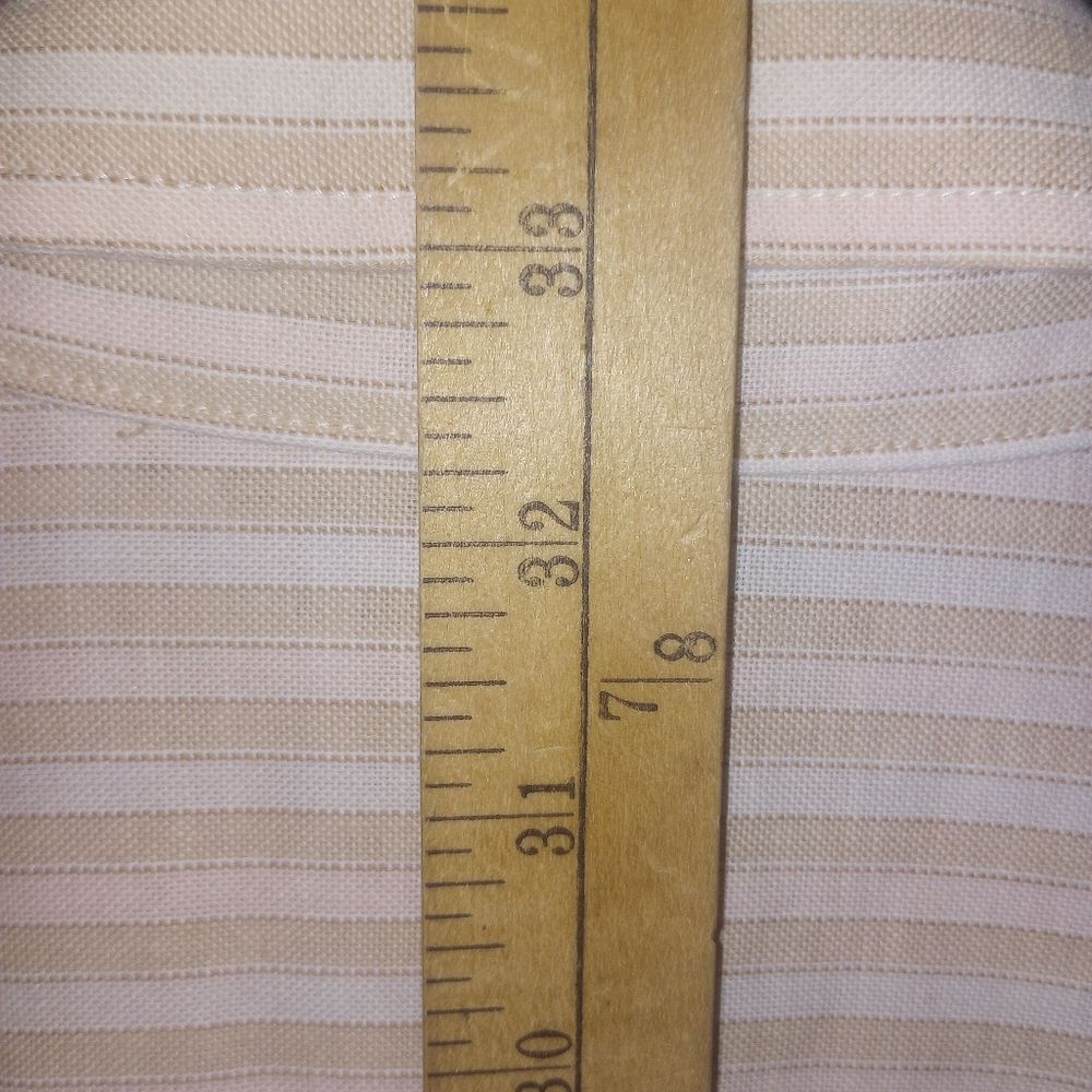 Vintage 70s Wrangler Peach Cream Stripe Pearl Snap Short Sleeve Shirt Size XL - Picture 7 of 9